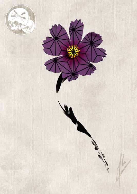 Arrhes Tattoo - Flash - Projet Fleur graphique asanoha par Alex de The Needles Factory