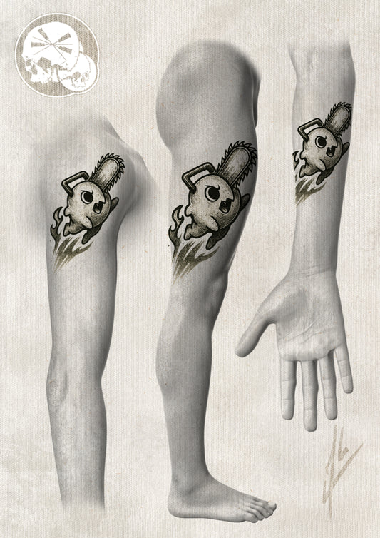 Arrhes Tattoo - Flash - Pochita par Alex de The Needles Factory