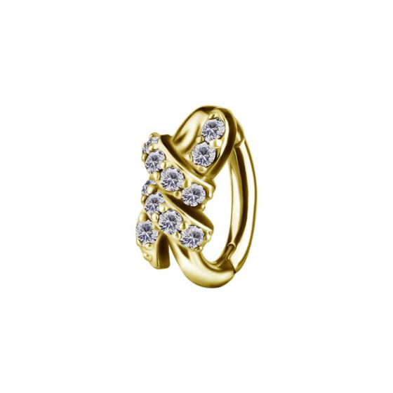 Piercing nombril à charnière PVD Gold