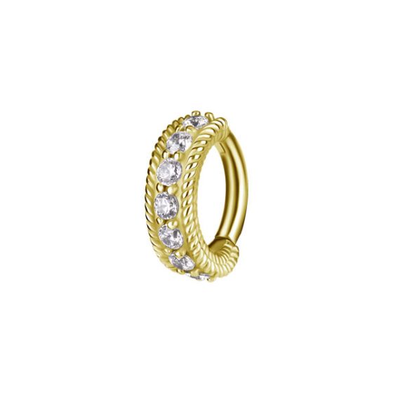 Piercing nombril à charnière PVD Gold