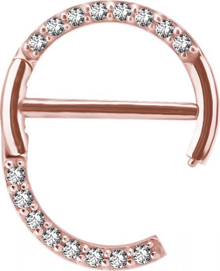 Nipple Jewelry with Hinged Closure PVD Pink Gold