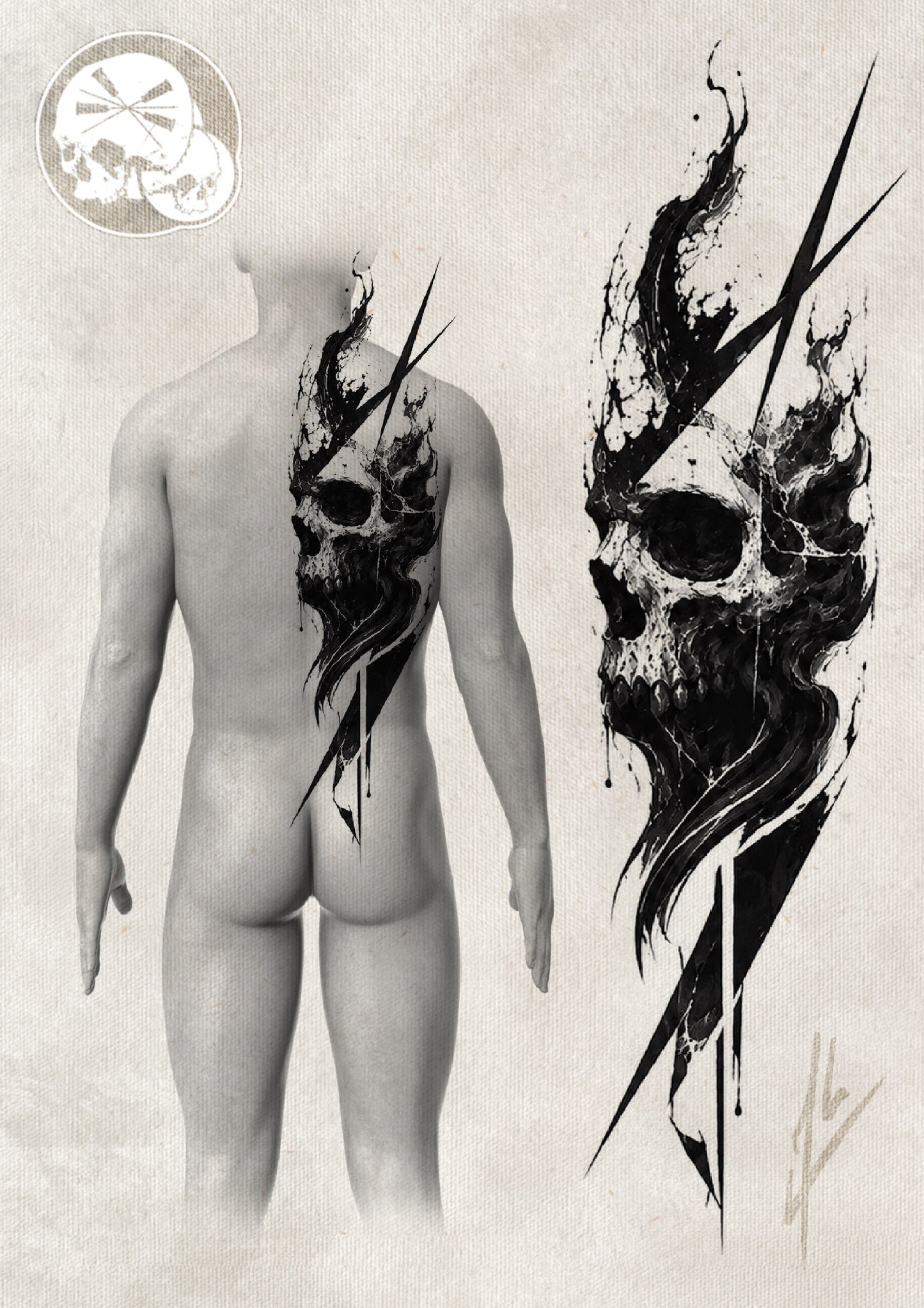 Réservation tatouage – Skull Impact – Dark Core Backpiece