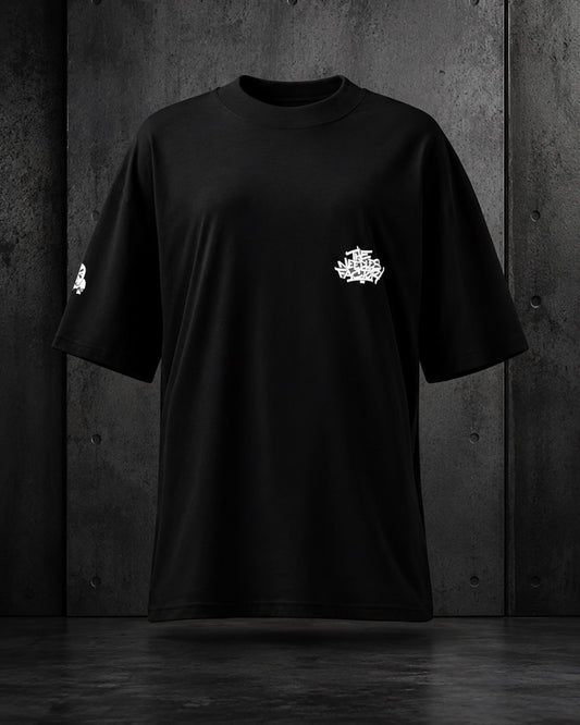 T-shirt unisexe ample noir Pivoine & Crâne — The Needles Factory