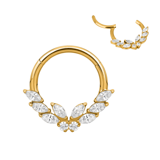 TITANE PVD Gold anneau à charnière