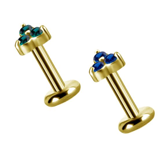 TITANIUM PVD Gold micro labret internal 0.9 mm disc 3mm