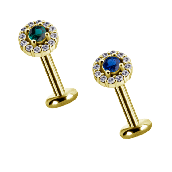 TITANIUM PVD Gold micro labret internal + 0.8 mm accessory disc 3 mm