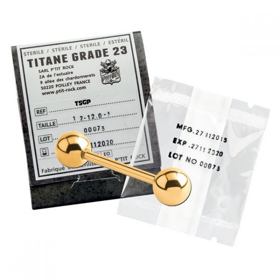 Titane stérile micro barbel PVD Gold 1,2