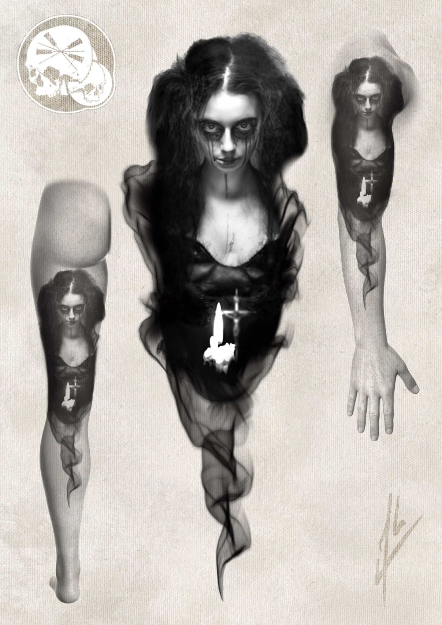 Arrhes Tattoo - Flash - Projet Emily Strange d’Alex de The Needles Factory - The Needles Factory