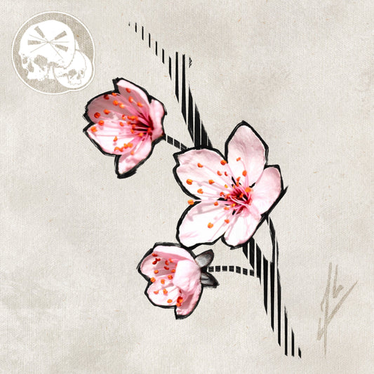 Arrhes Tattoo pour réservation - Flash- Fleurs de cerisier d'Alex de The Needles Factory - The Needles Factory