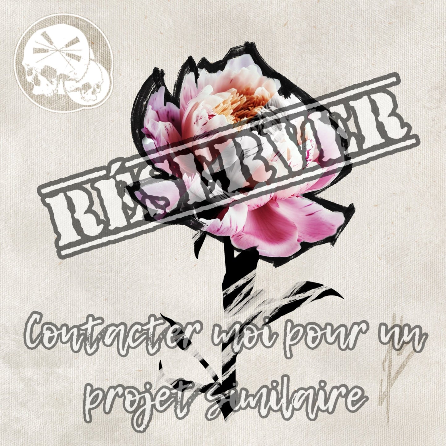 Arrhes Tattoo pour réservation - Flash - Pivoine d’Alex de The Needles Factory - The Needles Factory