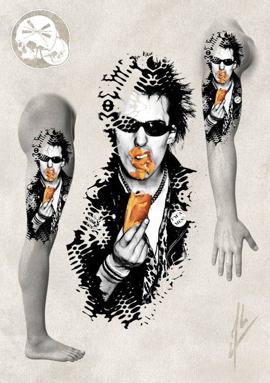 Copie de Arrhes Tattoo pour réservation - Flash - Projet Sid Vicious d'Alex de The Needles Factory - The Needles Factory
