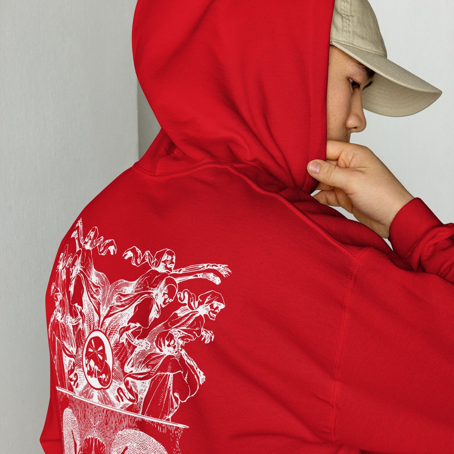 Sweat à capuche "Démons" The Needles Factory avec logo brodé blanc devant Free Shipping - The Needles Factory