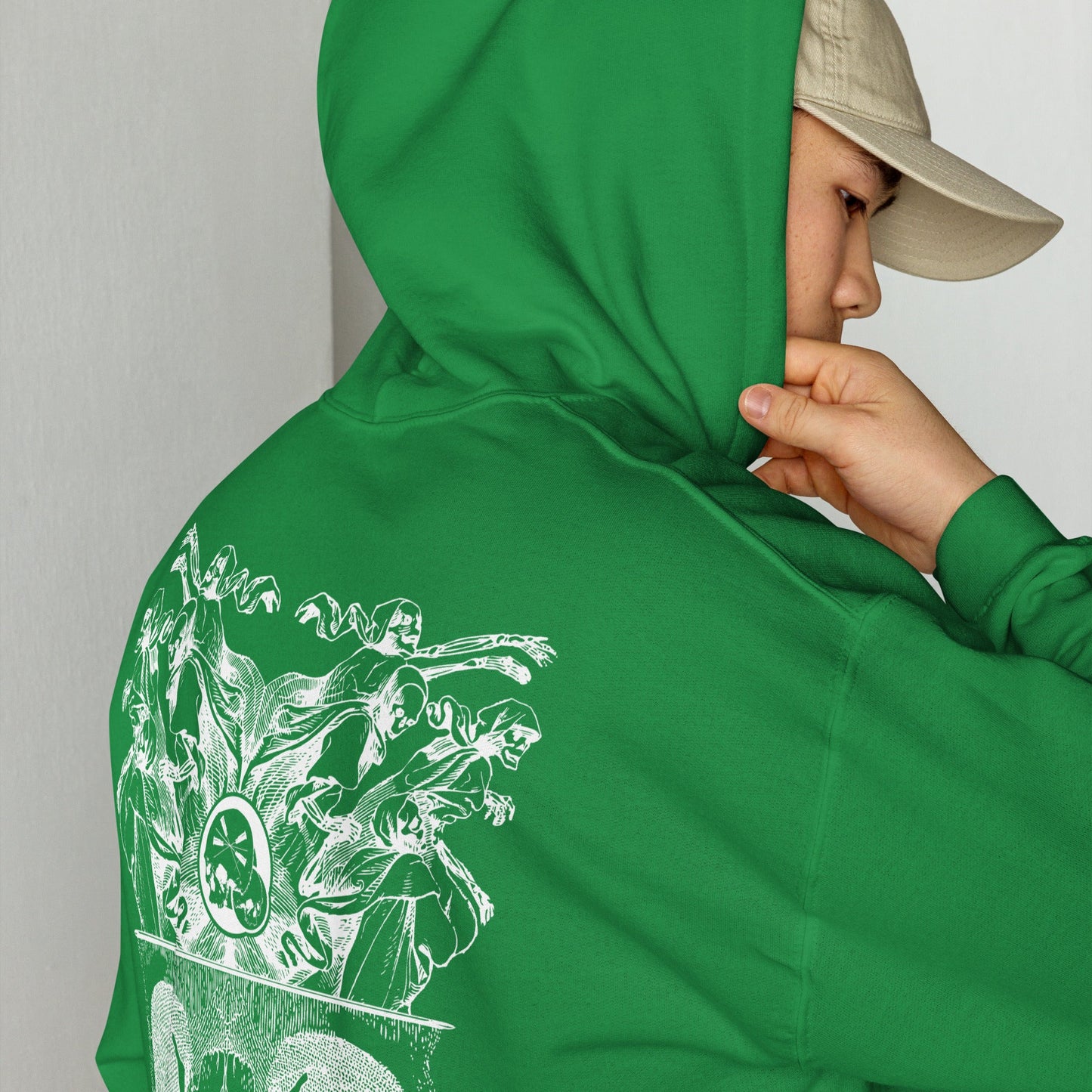 Sweat à capuche "Démons" The Needles Factory avec logo brodé blanc devant Free Shipping - The Needles Factory