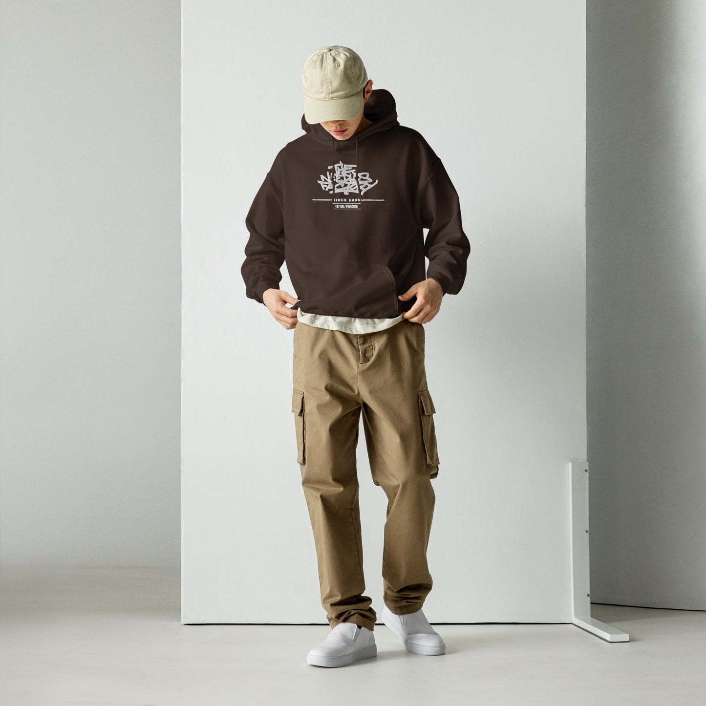 Sweat à capuche The Needles Factory Pivoine graphique Free Shipping - The Needles Factory