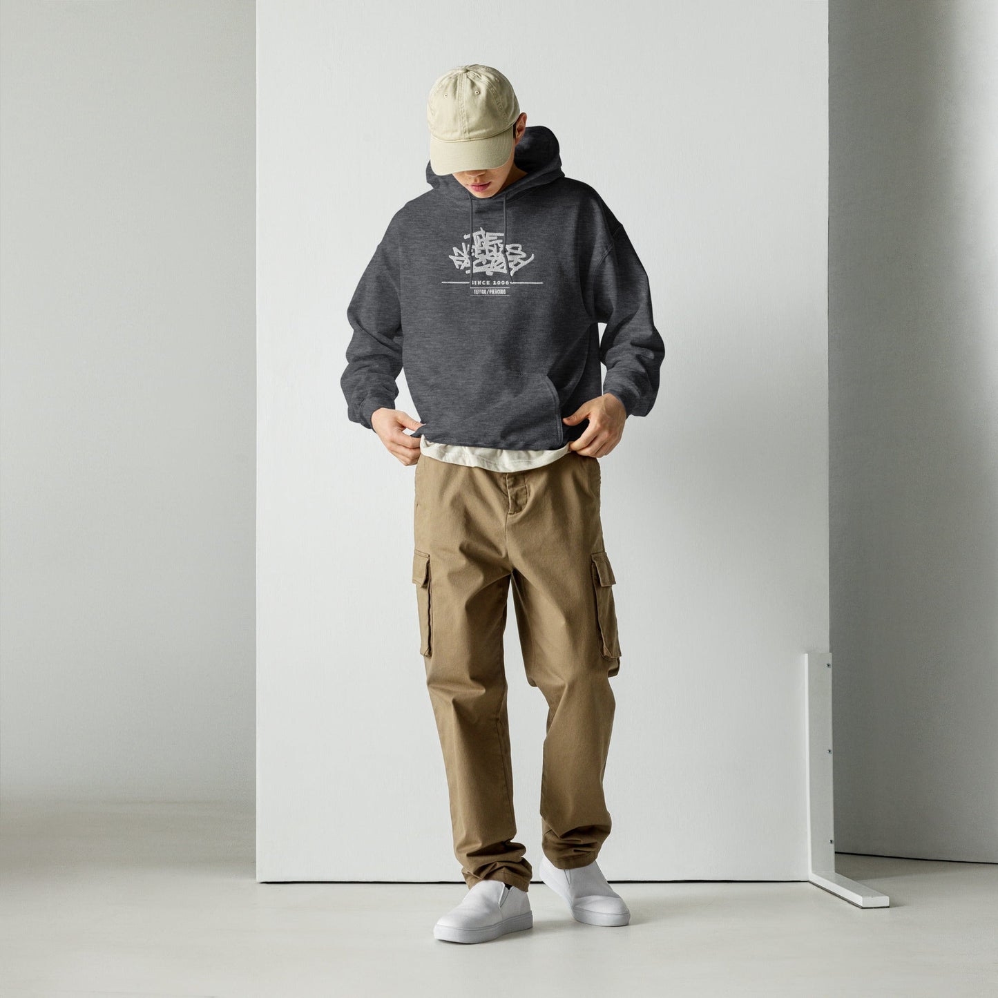 Sweat à capuche The Needles Factory Pivoine graphique Free Shipping - The Needles Factory