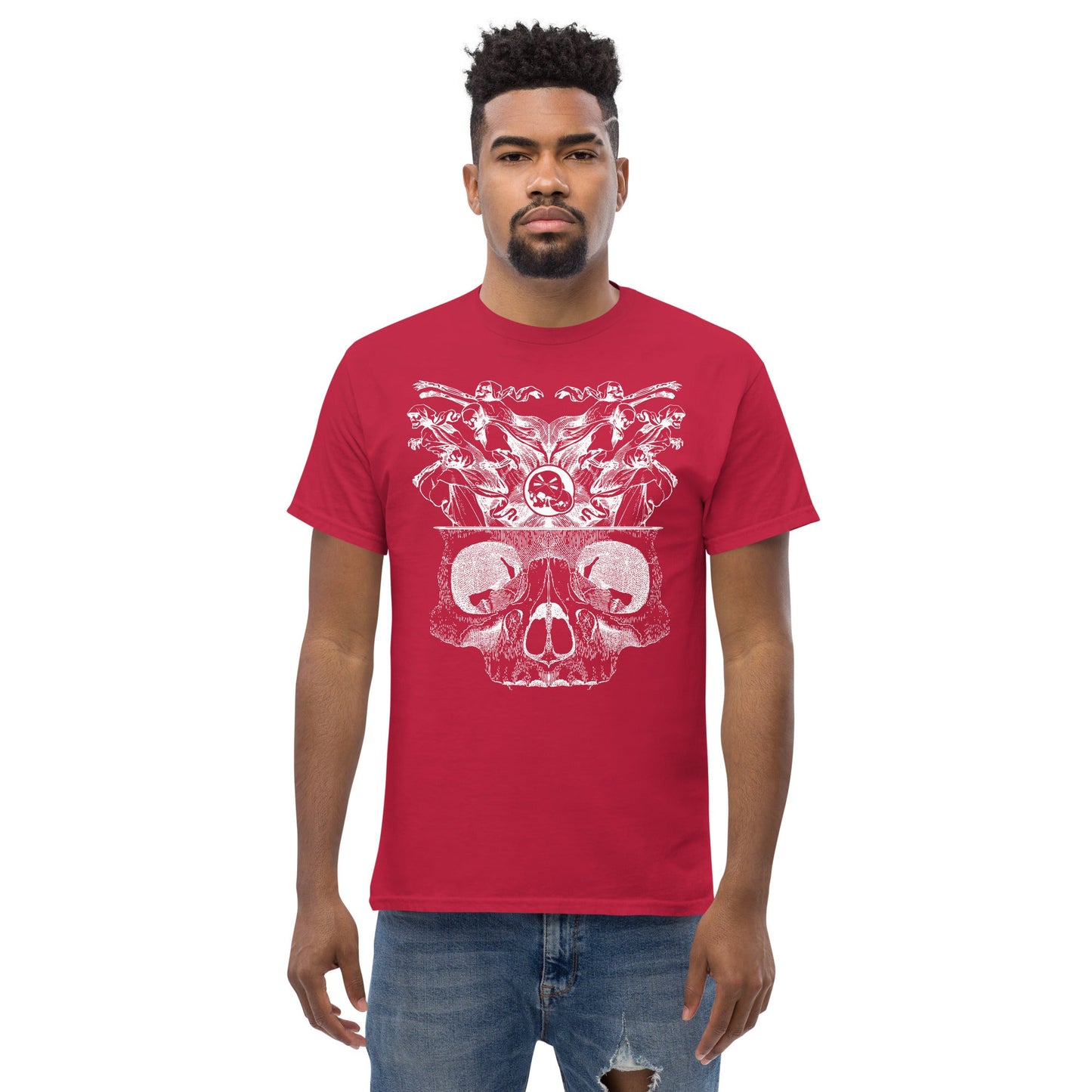 T-shirt classique homme "Démons" gravure blanche Free Shipping - The Needles Factory