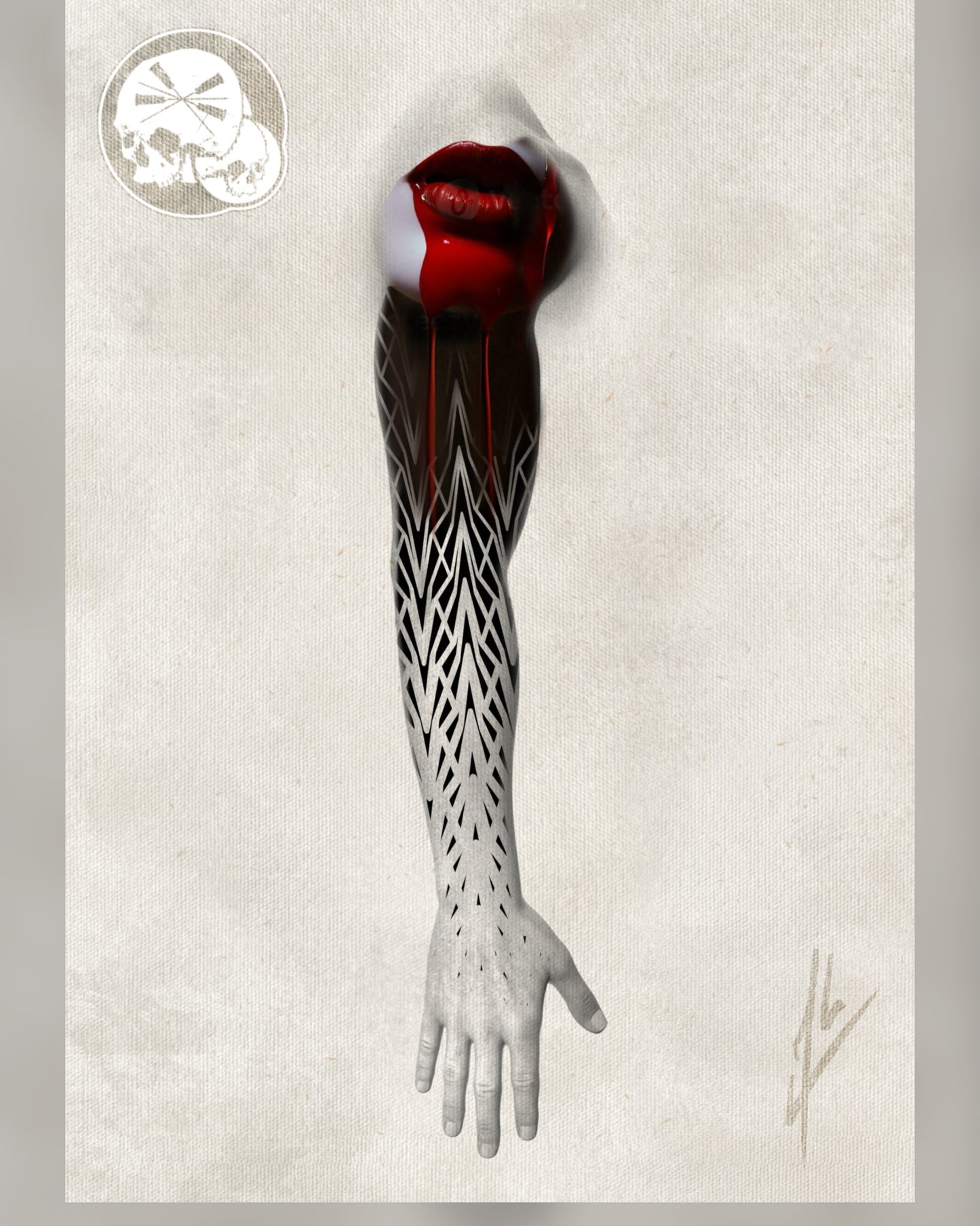 Arrhes Tattoo - Flash - Projet Blood kiss d’Alex de The Needles Factory