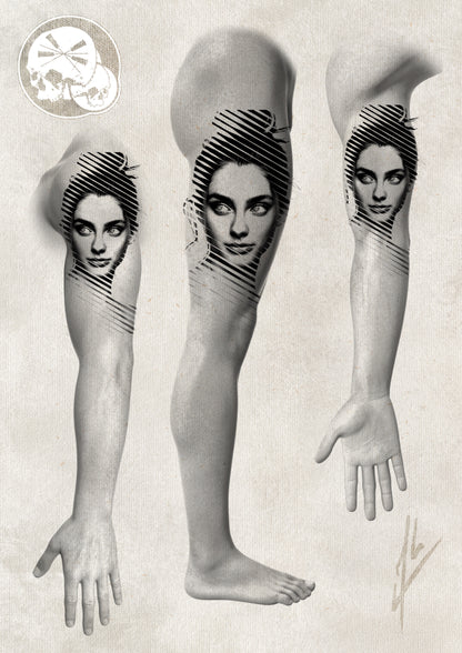 Arrhes Tattoo - Flash - Projet portrait de femme graphique par Alex de The Needles Factory