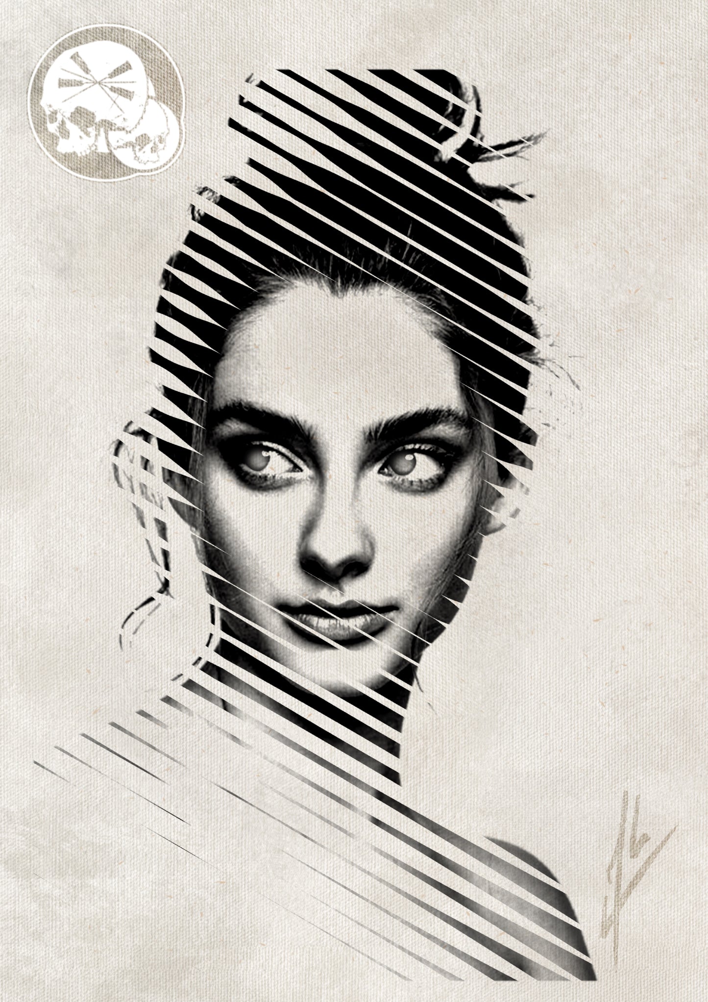 Arrhes Tattoo - Flash - Projet portrait de femme graphique par Alex de The Needles Factory