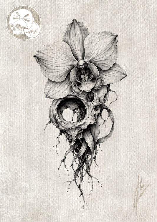 Réservation tatouage – Orchidée Fossile – Projet floral organique