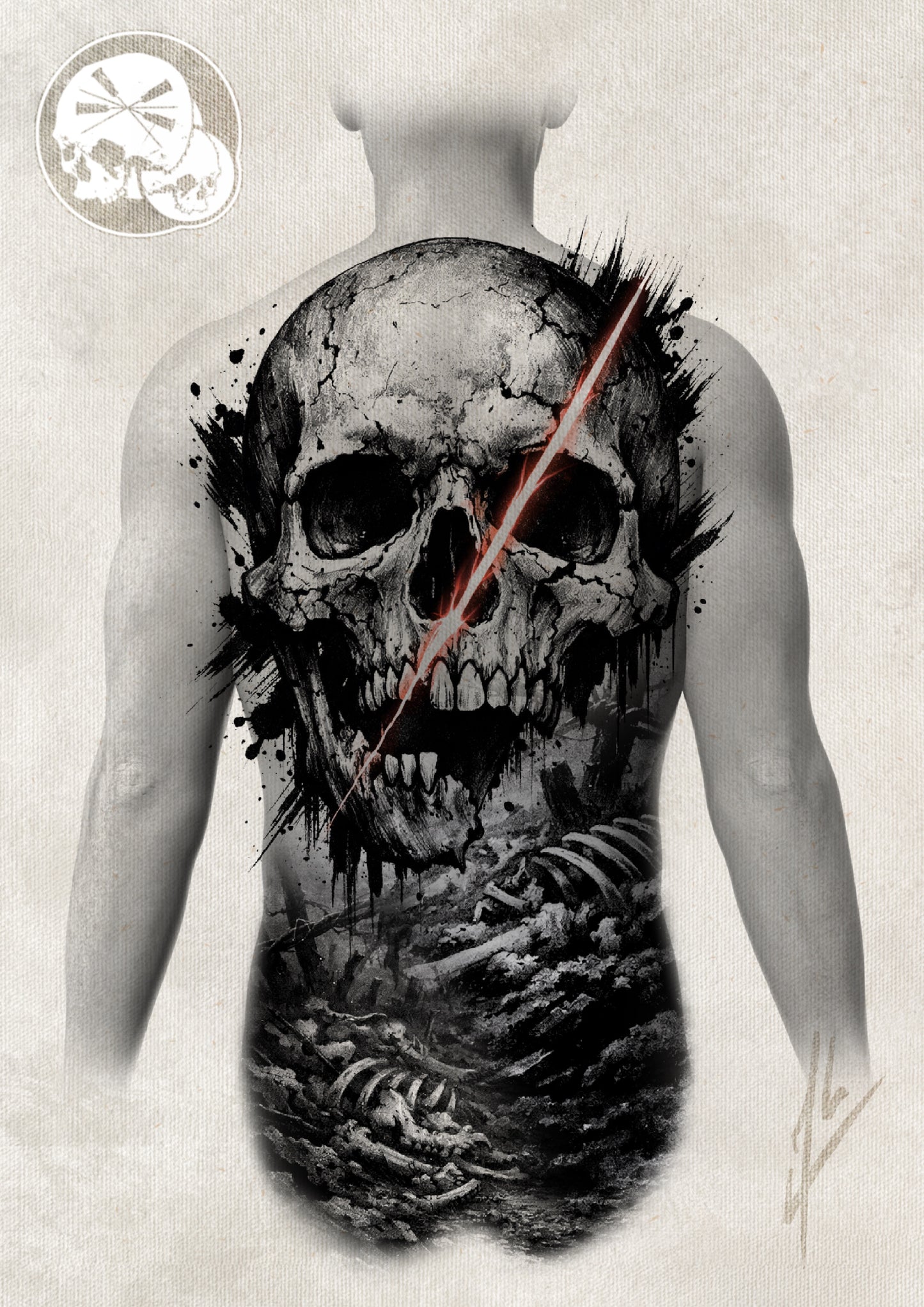 Réservation tatouage – Skull Impact – Dark Core Backpiece