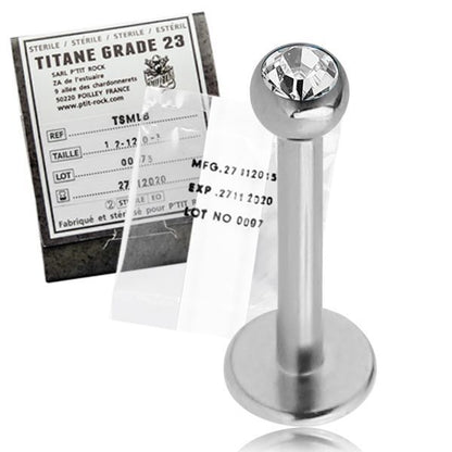 Titane Stérile Labret strass 1,2
