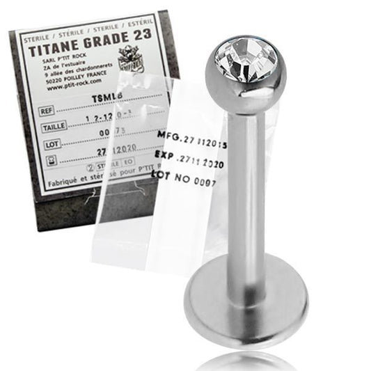Titane Stérile Labret strass 1,2