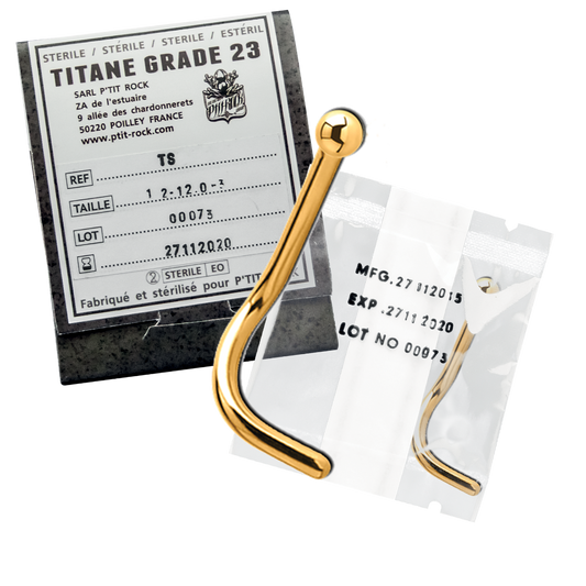 Sterile Titanium PVD Gold Nose Stud
