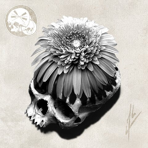 Arrhes Tattoo pour réservation - Flash - Crâne fleuri d'Alex de The Needles Factory - The Needles Factory